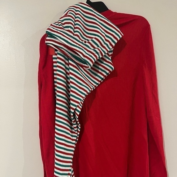 Matching Mens Thermal Waffle Holiday Stripe Mix It Pajama Set stripe bright S - Picture 13 of 14